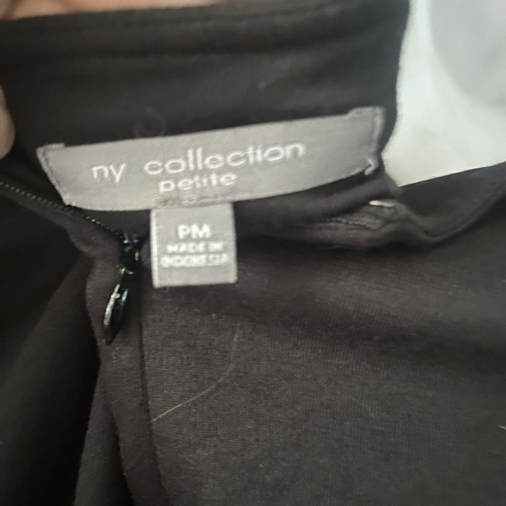 NY Collection Black Sheath Midi Dress Short Sleeve Crew Neck - Picture 4 of 6
